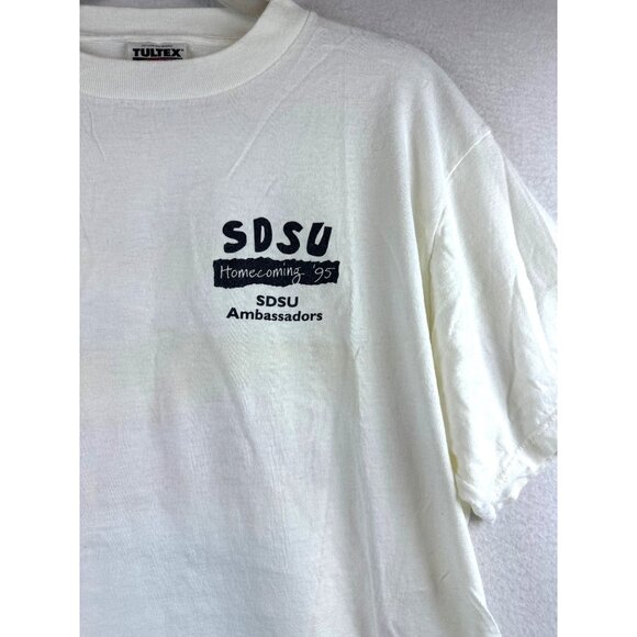 Vintage SDSU San Diego State T-Shirt Womens L 1995 Homecoming College Preppy Tee - Picture 5 of 8